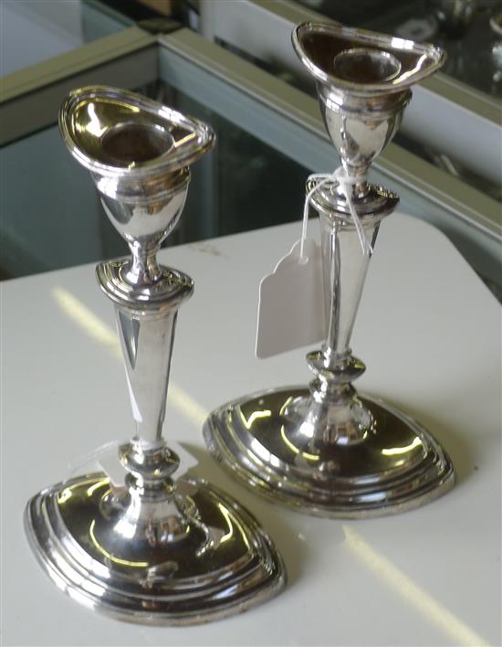 Pr of silver candlesticks